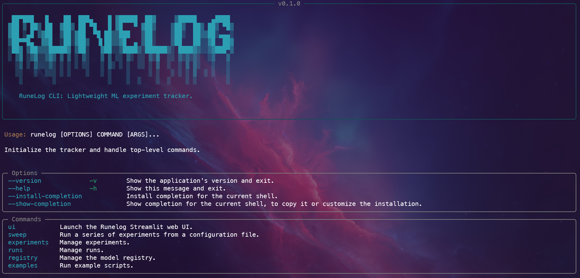 RuneLog CLI Screenshot